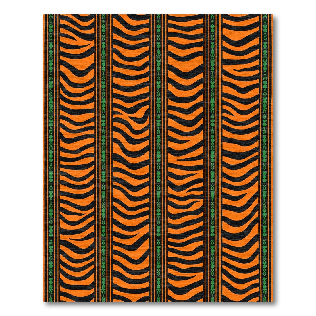 Vibrant Orange Black Zebra Stripes Rug