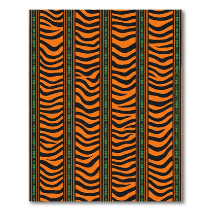 Vibrant Orange Black Zebra Stripes Rug