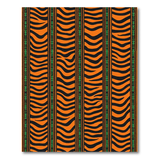 Vibrant Orange Black Zebra Stripes Rug