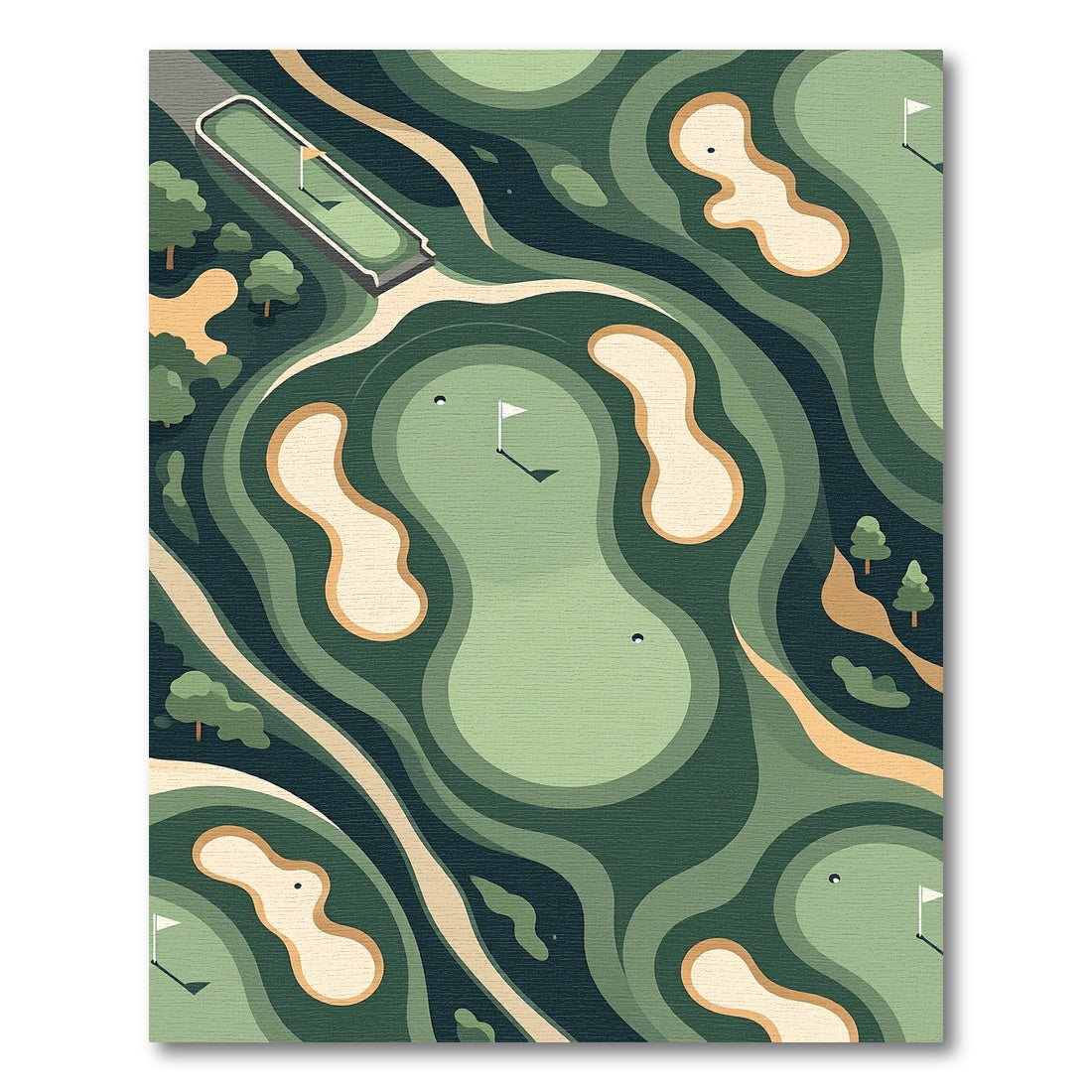 Modern Sage Golf Course Landscape Rug