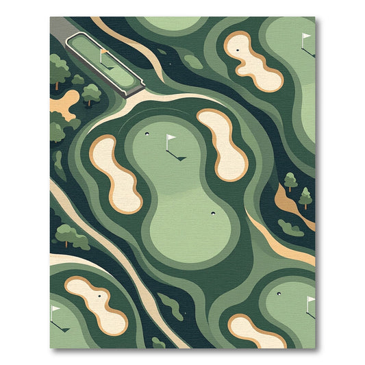 Modern Sage Golf Course Landscape Rug