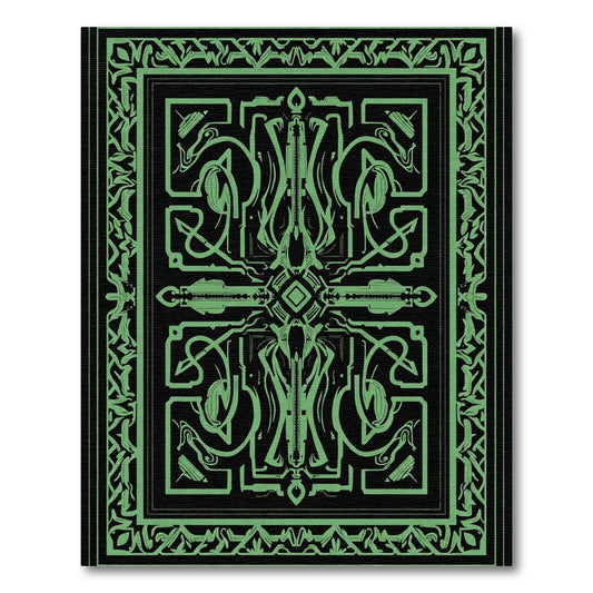 Emerald Black Geometric Art Deco Rug