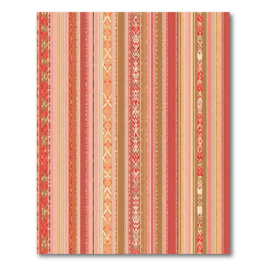 Earthy Red Ethnic Stripe Collection Rug