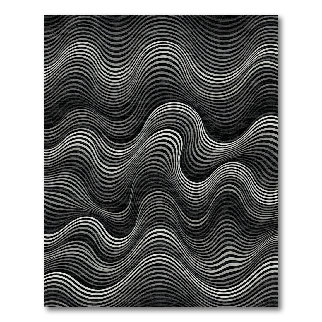 Monochromatic Wavy Stripe Illusion Rug