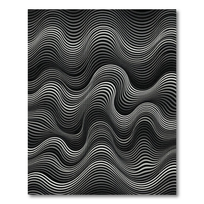 Monochromatic Wavy Stripe Illusion Rug