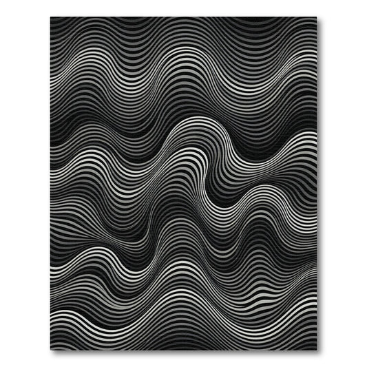 Monochromatic Wavy Stripe Illusion Rug