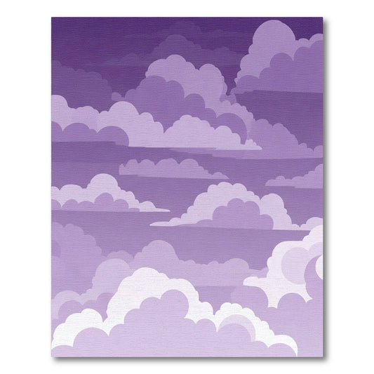 Pastel Lavender Cloudscape Panorama Rug