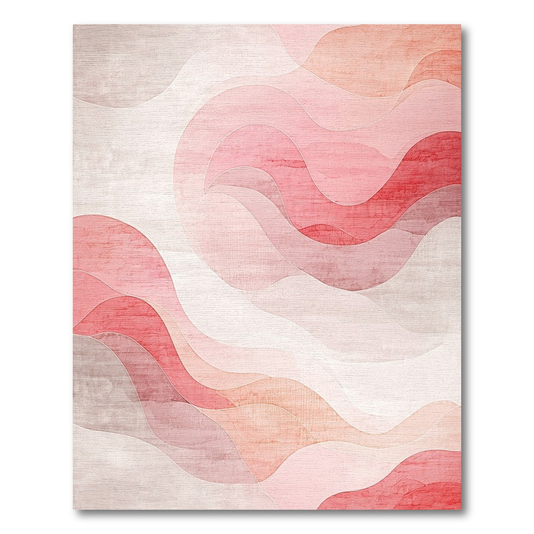 Modern Wavy Blush Tones Rug
