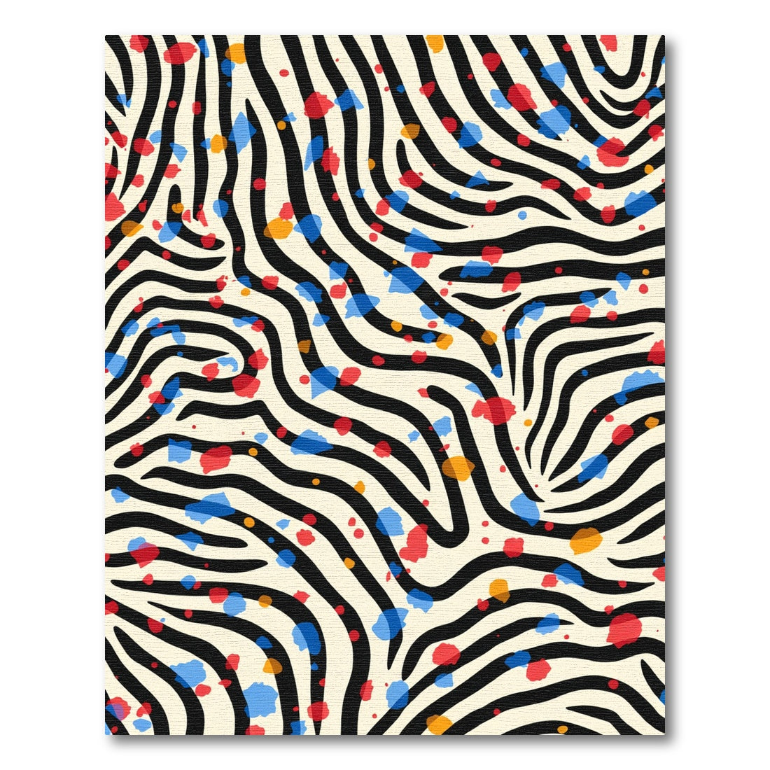 Bold Zebra Stripes Splattered Colors Rug