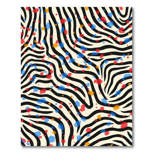 Bold Zebra Stripes Splattered Colors Rug