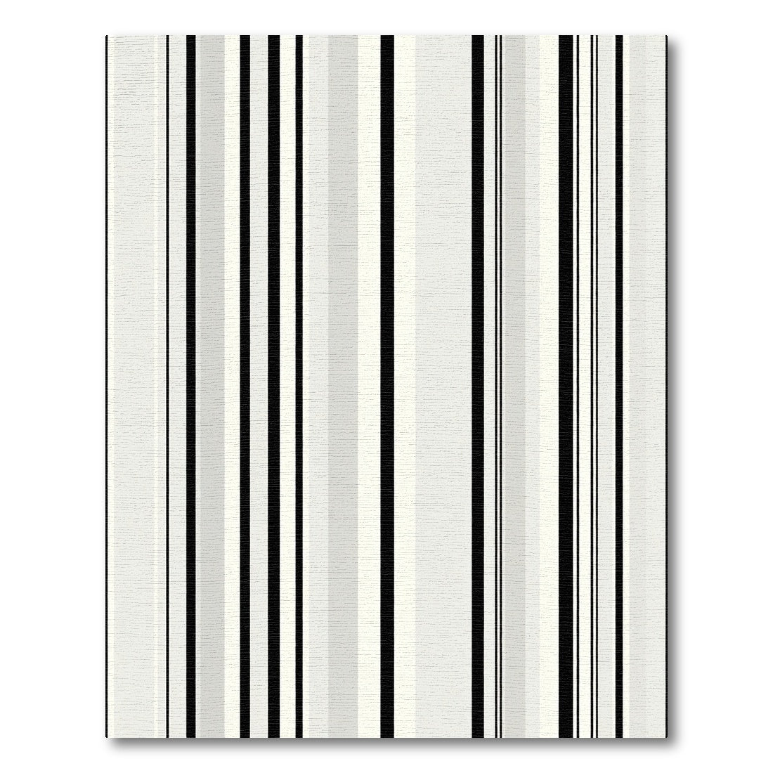 Black Gray White Vertical Stripe Rug
