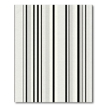 Black Gray White Vertical Stripe Rug