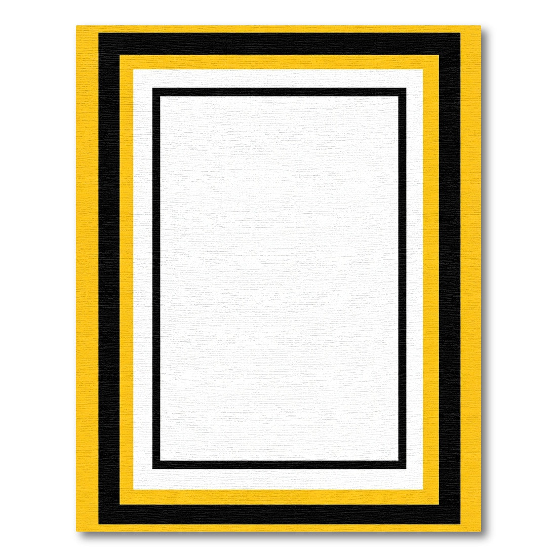 Bold Yellow Black White Rectangular Frame Rug