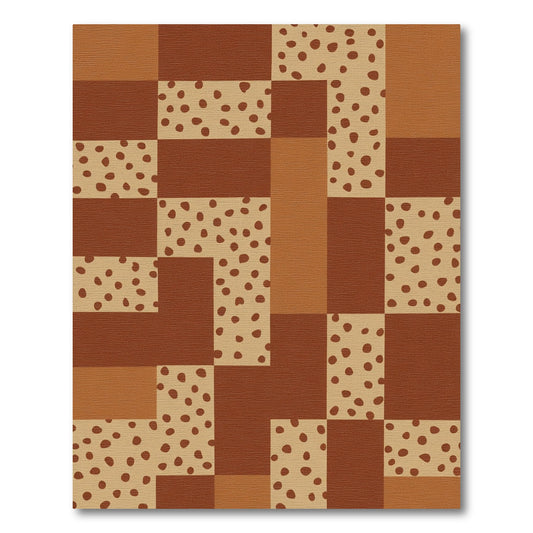 Sandy Brown Earthy Blocks Rug