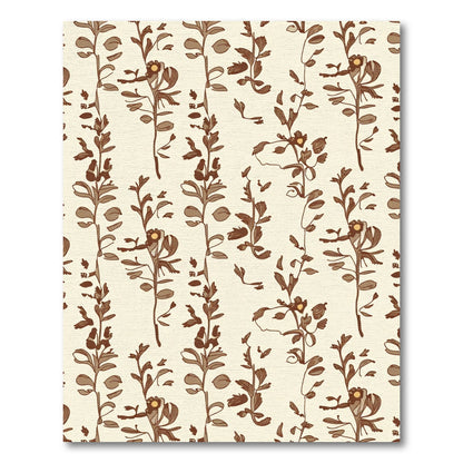 Vintage Brown Botanical Garden Vines Rug