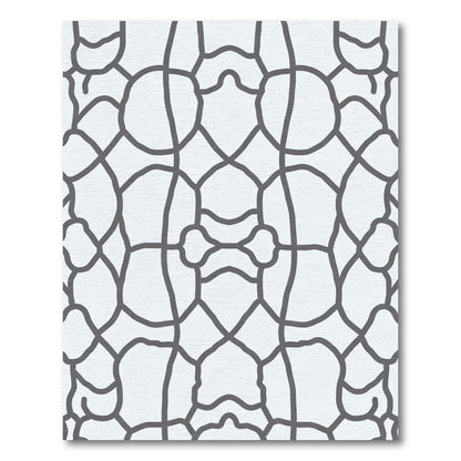 Organic Gray Interconnected Lines Rug