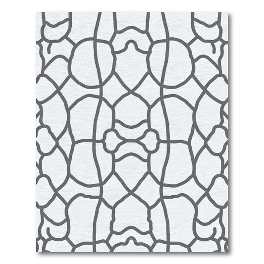 Organic Gray Interconnected Lines Rug