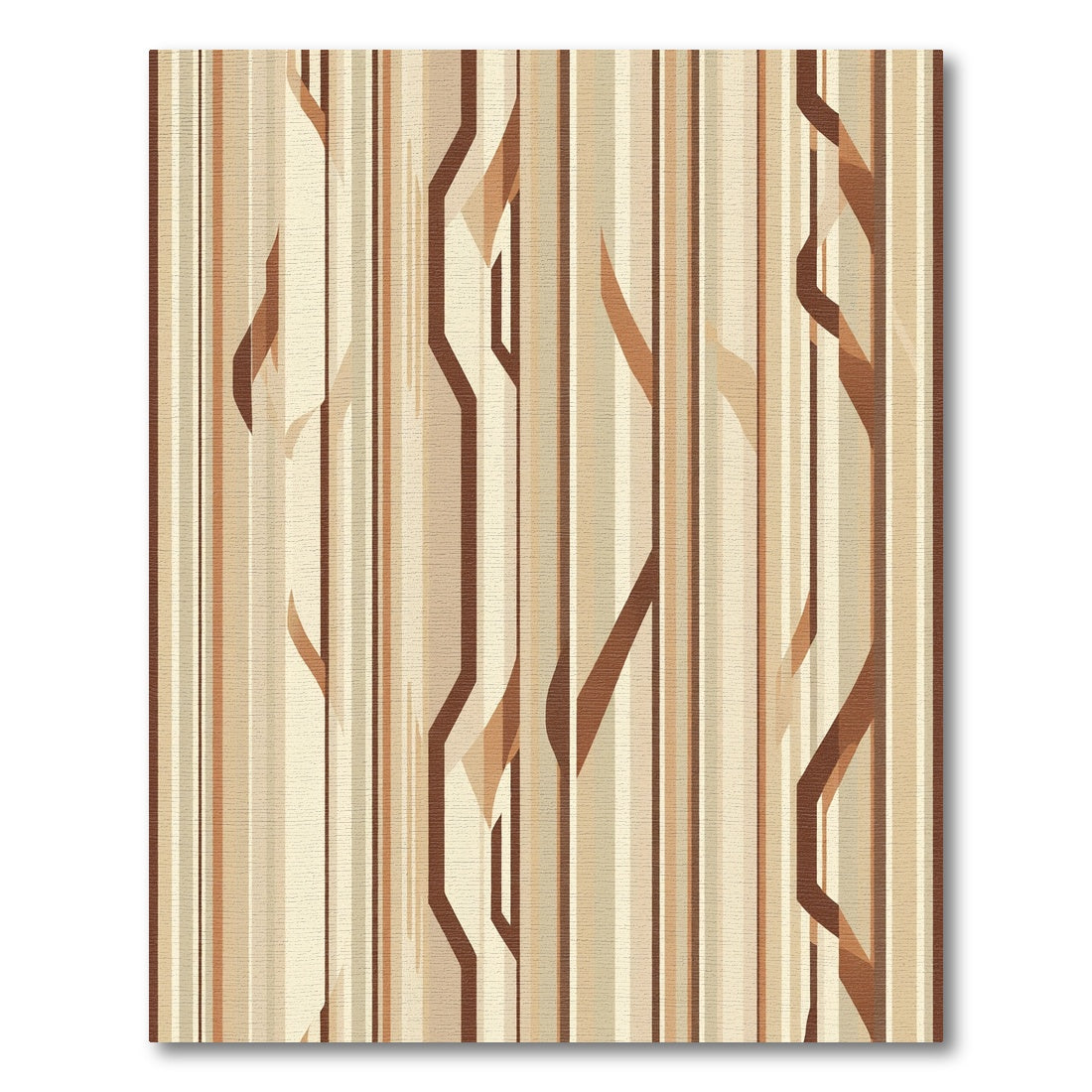 Earthy Warm Tone Vertical Stripes Rug