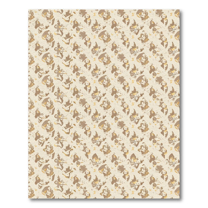 Soft Tan Abstract Floral Arrangement Rug