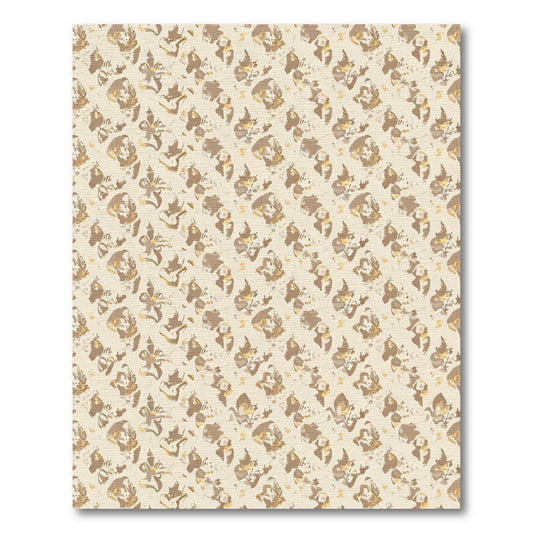 Soft Tan Abstract Floral Arrangement Rug