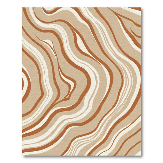 Earthy Brown Abstract Swirls Rug