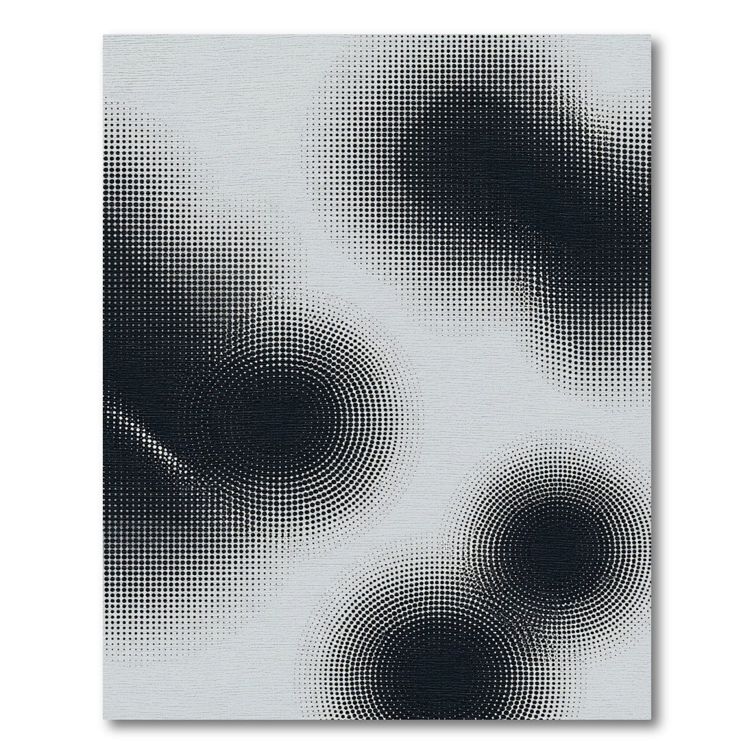 Monochrome Abstract Dotted Halftone Circle Rug