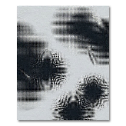 Monochrome Abstract Dotted Halftone Circle Rug