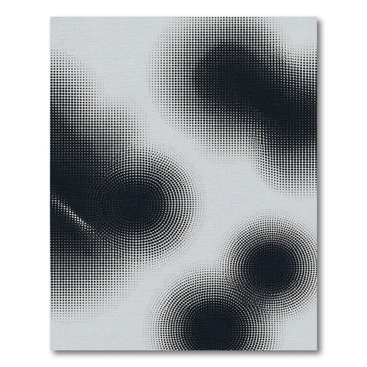 Monochrome Abstract Dotted Halftone Circle Rug