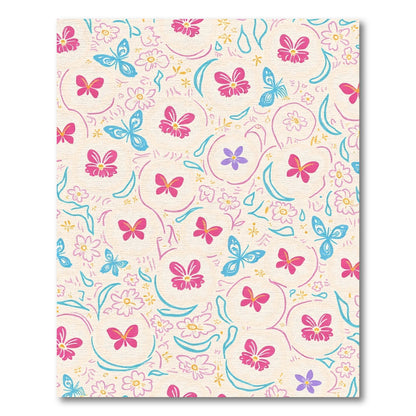 Whimsical Butterflies And Floral Circles Rug