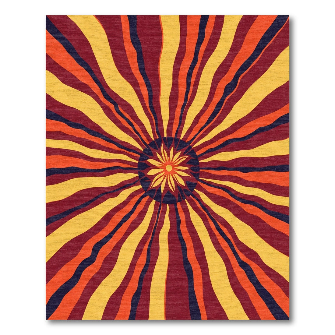 Radiant Sunburst Red Yellow Rug
