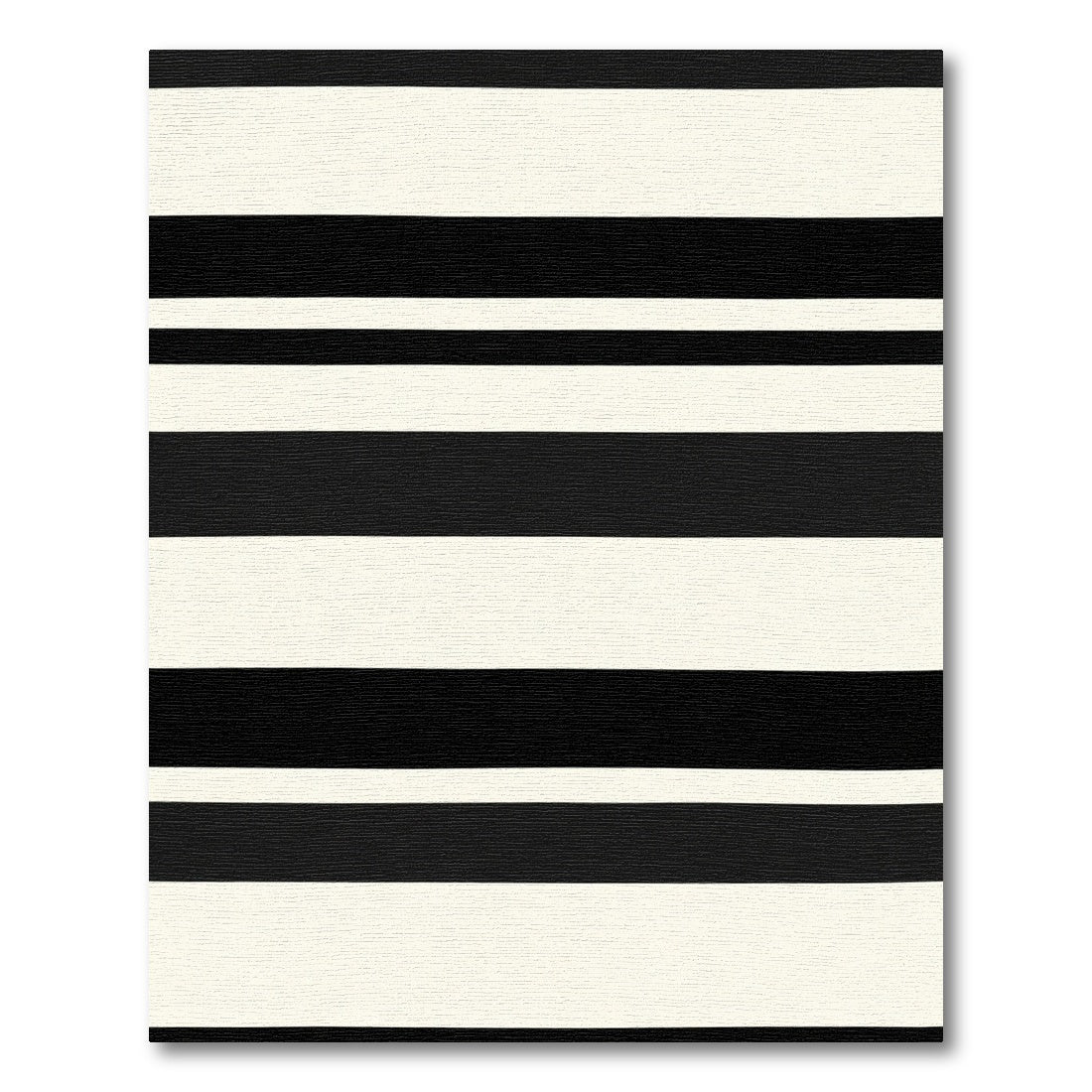 Bold Black Cream Wide Stripe Rug