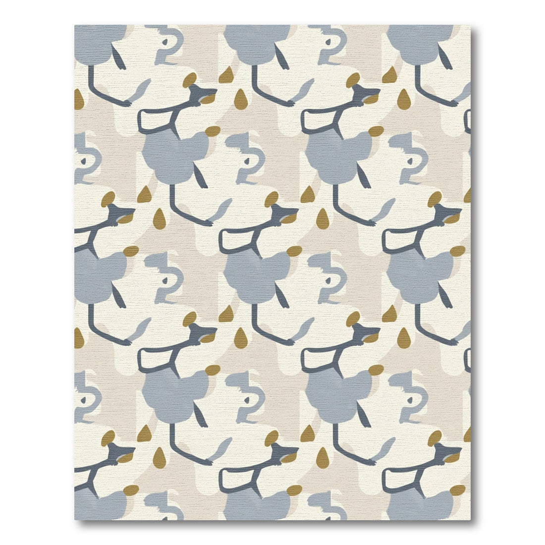 Abstract Blue Slate Earthy Droplets Rug