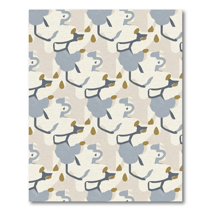 Abstract Blue Slate Earthy Droplets Rug
