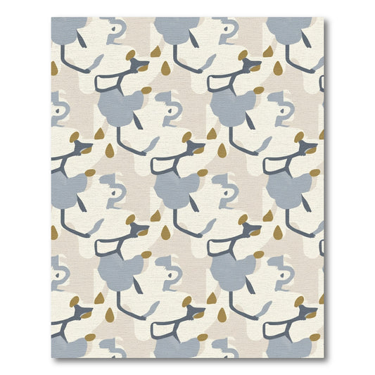 Abstract Blue Slate Earthy Droplets Rug
