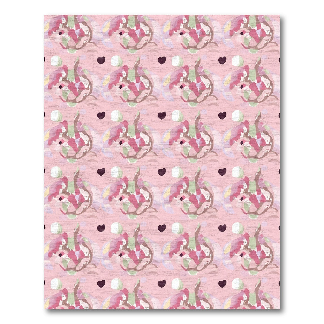 Pink Abstract Hearts Whimsical Bloom Rug