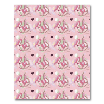 Pink Abstract Hearts Whimsical Bloom Rug