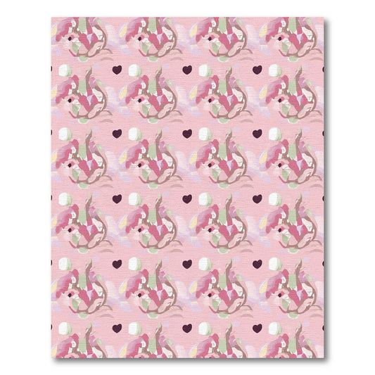 Pink Abstract Hearts Whimsical Bloom Rug