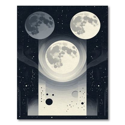 Celestial Moon Phases Night Sky Rug