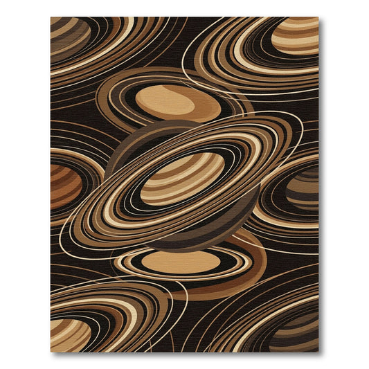 Brown Swirl Orb Abstract Composition Rug
