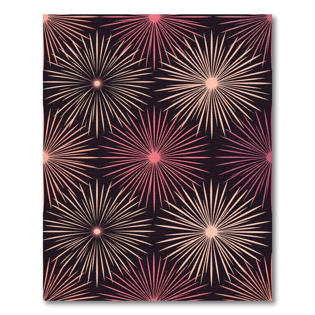Coral Burst Rays Rug