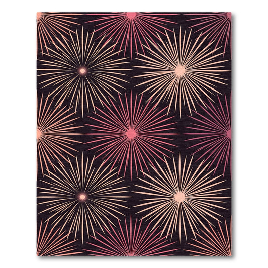 Coral Burst Rays Rug
