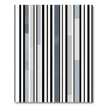 Monochrome Striped Vertical Rectangles Rug
