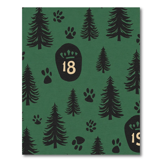 Forest Pines Paw Prints Medallion Rug