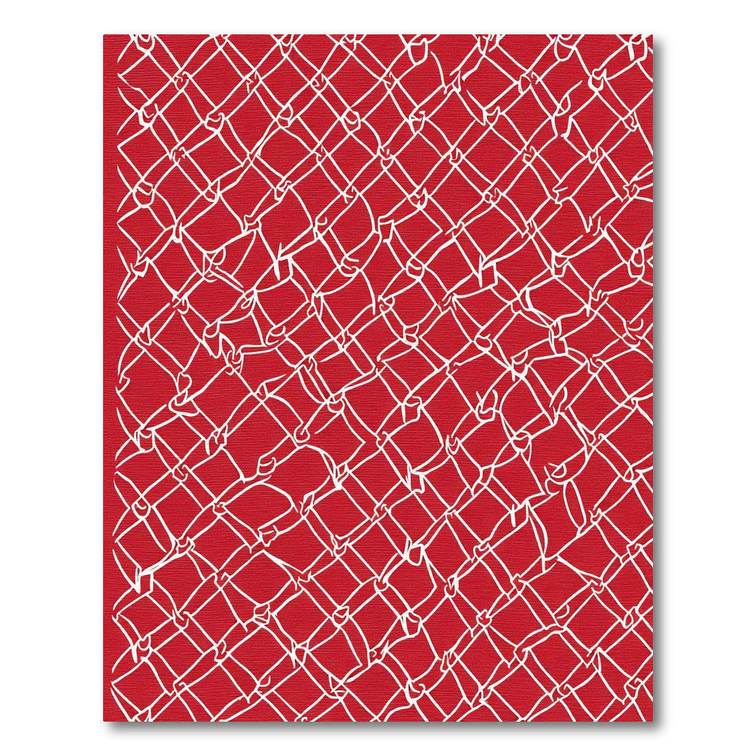 Crimson White Chain Link Texture Rug
