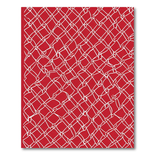 Crimson White Chain Link Texture Rug
