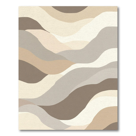 Earthy Neutral Abstract Wavy Landscape Rug