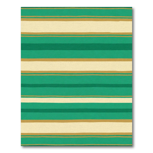 Emerald Cream Gold Stripe Rug