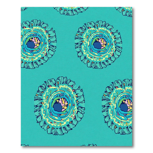 Turquoise Mandala With Vibrant Yellow Accents Rug