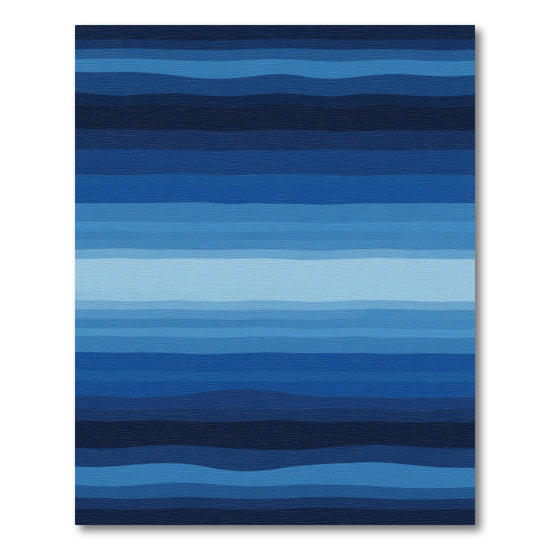 Deep Blue Gradient Wavy Stripes Rug