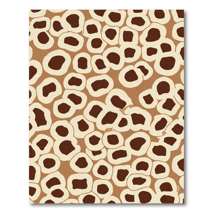 Organic Brown White Blob Cluster Rug